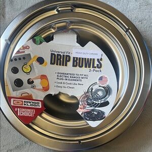 Range Kleen Heavy Duty Chrome Drip Bowls for Stove 2-Pack